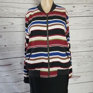 Monteau Multicolor Striped Jacket Medium